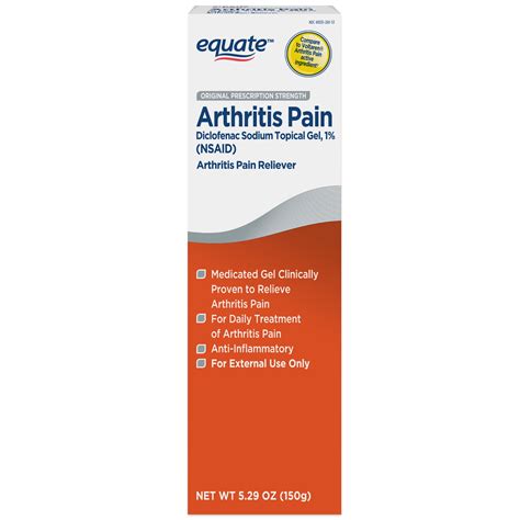 Equate Diclofenac Sodium Arthritis Pain Reliever Gel, 5.29 oz - Walmart.com