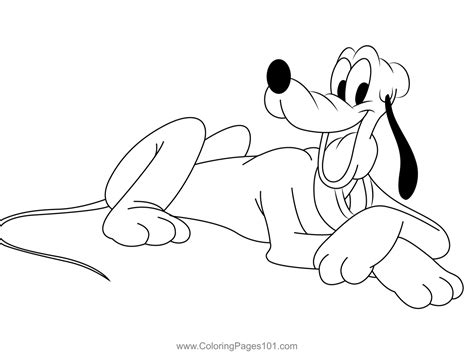 Relax Pluto Coloring Page for Kids - Free Pluto Printable Coloring ...