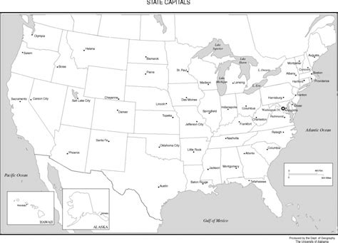 Printable Map Of United States With Capitals