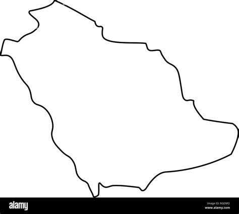 Map of Saudi Arabia - outline. Silhouette of Saudi Arabia map vector ...