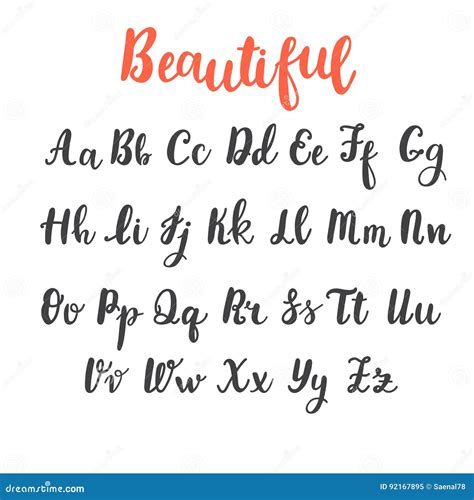 Hand Draw Alphabet. Uppercase And Lowercase Letters. Calligraphy Font ...