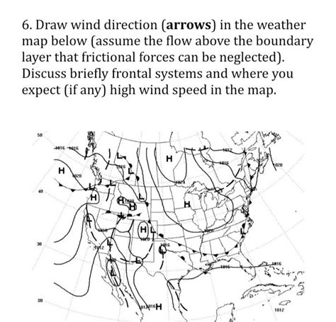 Solved 6. Draw wind direction (arrows) in the weather map | Chegg.com