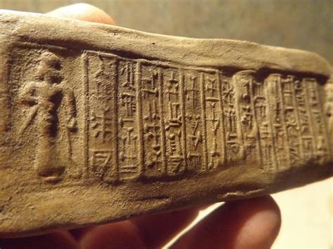 Mesopotamian cuneiform writing on cylinder seal impression - Kassite