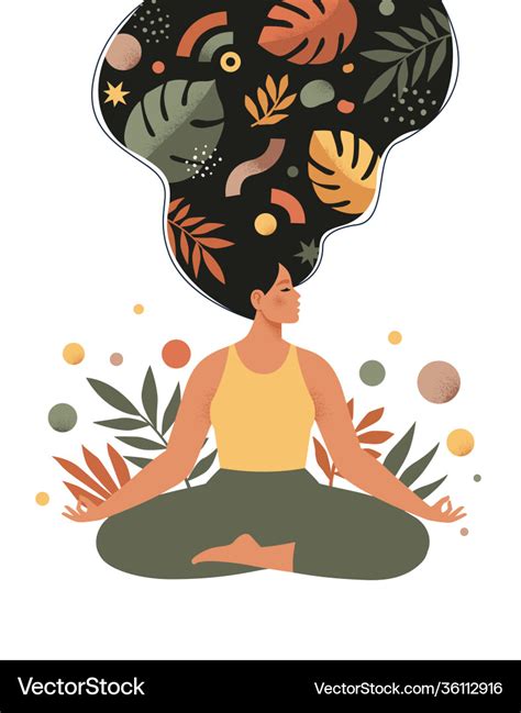 Mindfulness meditation and yoga background Vector Image