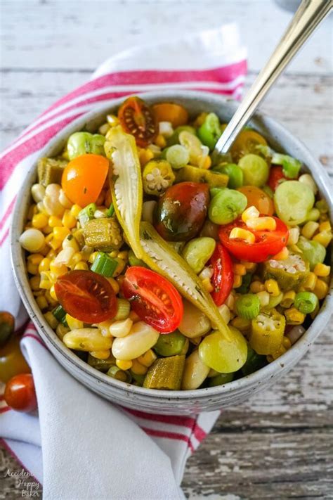 Succotash Salad with Pickled Okra Vinaigrette - Accidental Happy Baker ...