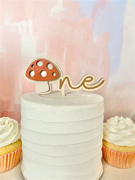 Mushroom ONE Cake Topper Boho Cake Topper First Birthday - Etsy