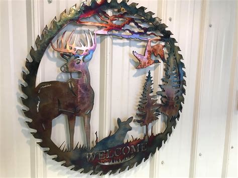 Sawblade Metal Art 12 Point Welcome - Metal Decor Studios