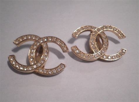 Huge CoCo Chanel CC Logo Runway Earrings Vintage Clip