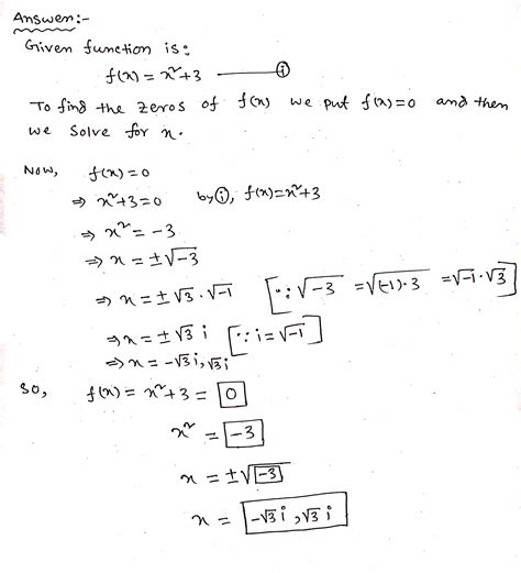 [Solved] Confirm that the function f(x) = x2 + 3 has the indicated ...