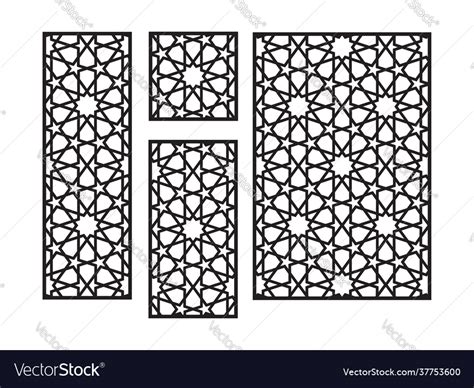 Islamic arabic cnc laser pattern decorative panel Vector Image