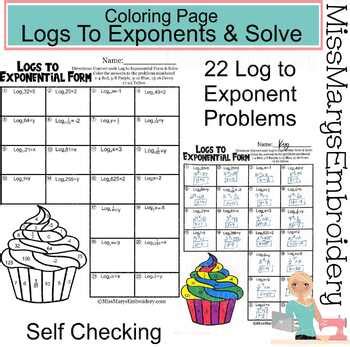 Convert Logarithms to Exponential Form & Solve | Log Worksheet | Exponents