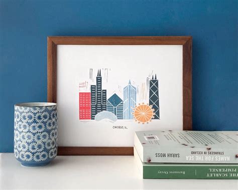 Chicago Skyline Art Print - Etsy