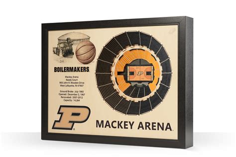 Purdue Boilermakers Basketball Mackey Arena 3D Wood Stadium Replica ...