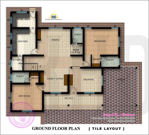 Floor plan and elevation of 2350 square feet house | Home Kerala Plans