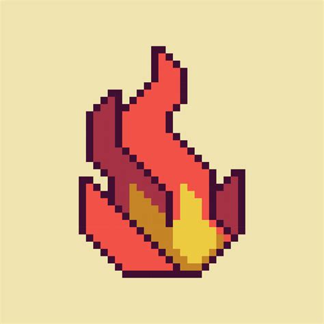 pixel art llamas fuego icono vector ilustración 7816878 Vector en Vecteezy