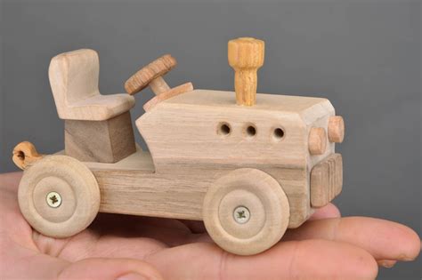 Juguete de madera artesanal original tractor para niños desde 6 años ...