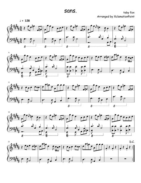 sans. Sheet music for Piano (Solo) Easy | Musescore.com