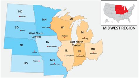 Map of Midwest US | Mappr