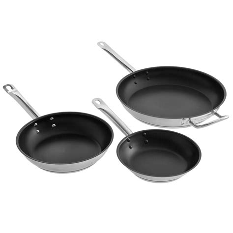 Vigor 3-Piece Induction Ready Stainless Steel Non-Stick Fry Pan Set - 8 ...