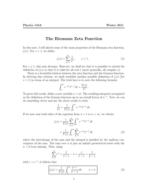 The Riemann Zeta Function