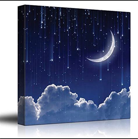 Handmade Acrylic Night Sky Painting Moon Galaxy and Clouds - Etsy New ...