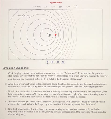 Doppler Effect 01 02 03 Animation: 04 05 Time: 5.20 | Chegg.com