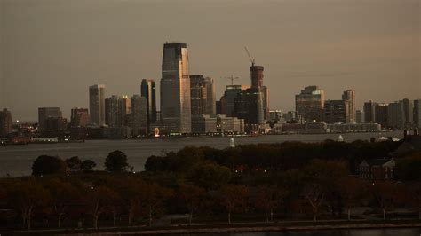 Jersey City Skyline at the Sunrise. 24482493 Stock Video at Vecteezy