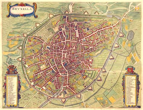 Large detailed old map of Brussels city 1657. Brussels city large ...