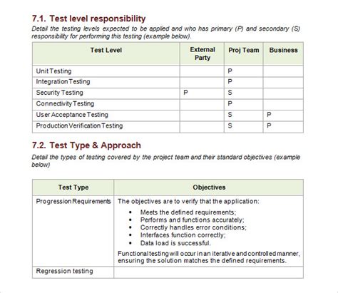 Test Plan Template - 9+ Free Samples , Examples , Format