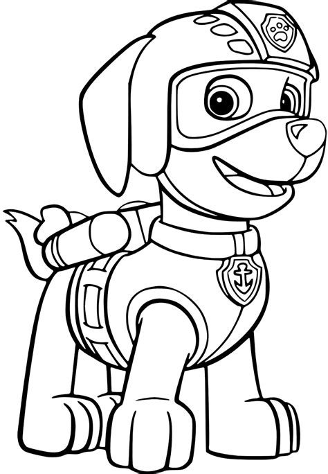 Zuma In PAW Patrol Coloring Page - Free Printable Coloring Pages for Kids