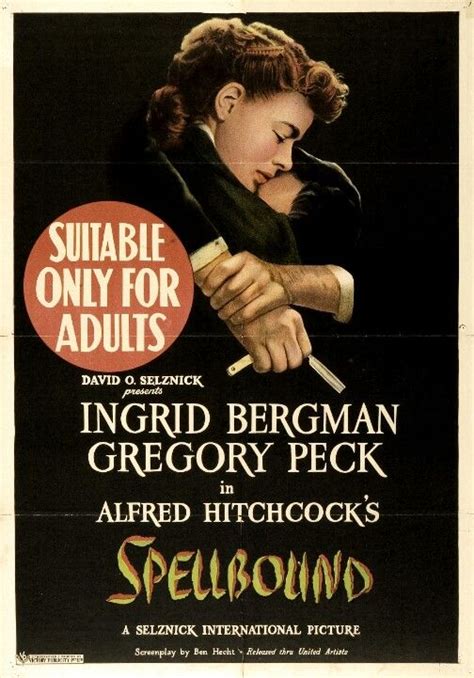 'Spellbound' 1945 | Alfred hitchcock, Hitchcock, Old film posters