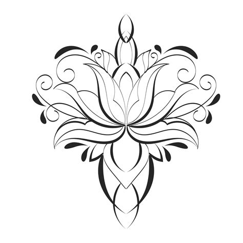 Floral Tattoo Design for print 10217444 Vector Art at Vecteezy