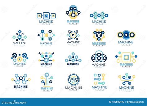 Learning Machine Label Original Design Set of Vector Illustrations ...