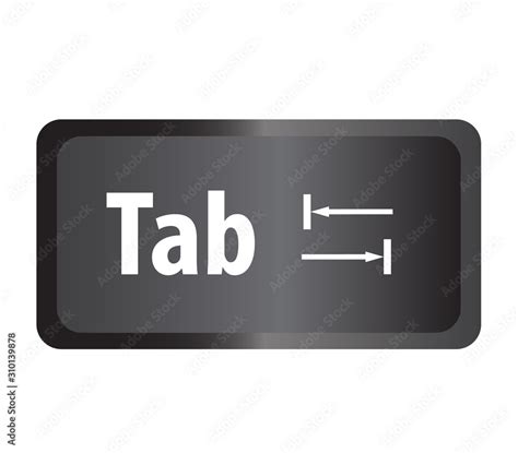 TAB(Tab) computer key button on white background. flat style. Tab ...