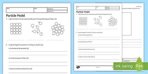 Particle Model Homework Worksheet / Worksheet - Twinkl