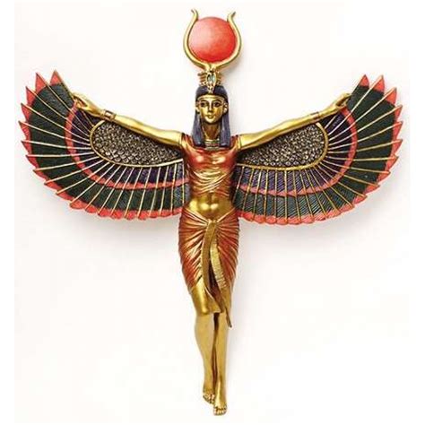 Egyptian Winged Isis Goddess Plaque - 12 1/4 Inches