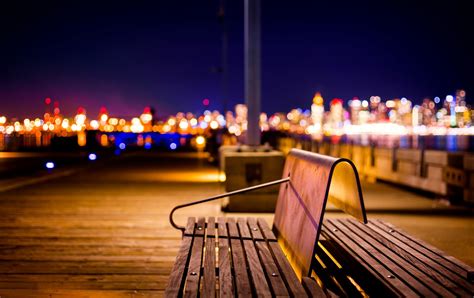 nature, Splendor, Night, City, City, Lights, Bench, Bokeh Wallpapers HD ...