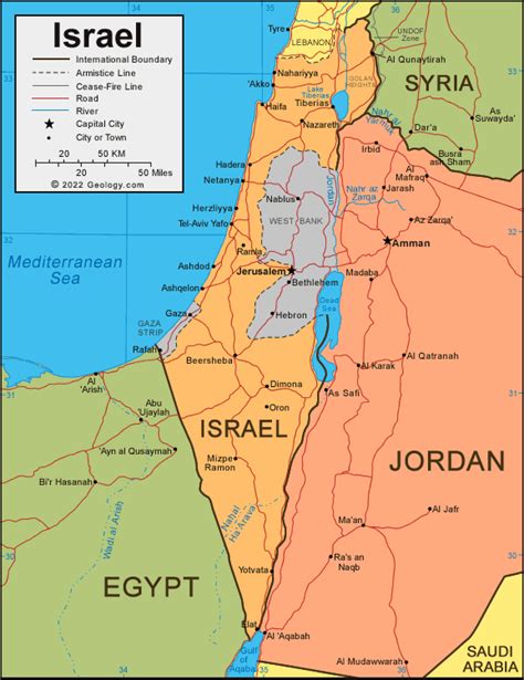 Israel Map and Satellite Image