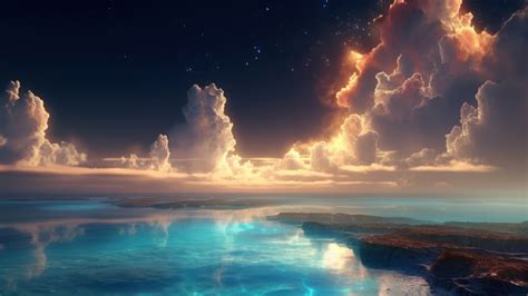 Sky Meets The Sea AI Generated 4K Wallpaper - Pixground - Download High ...