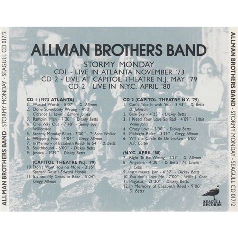 Stormy monday by The Allman Brothers Band, CD x 2 with maicol_d4 - Ref ...