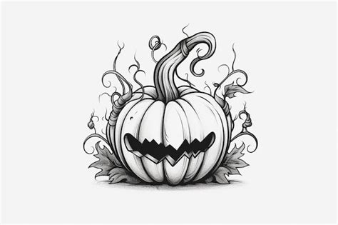 Premium AI Image | A drawing of a pumpkin with a bat on it generative ai