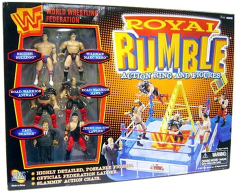 WWE Wrestling WWF Playsets Royal Rumble Action Ring and Figures Action ...