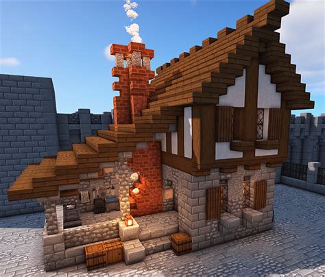 Medieval Blacksmith | Minecraft houses, Minecraft house plans ...