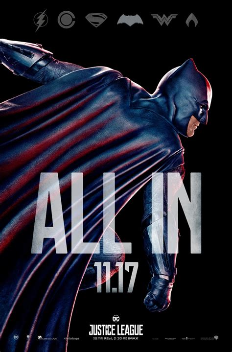 Justice League (2017) Poster - Ben Affleck as Batman - Batman Photo ...