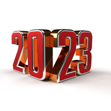 3d Gold And Red 2023 PNG, Vector, PSD, and Clipart With Transparent ...