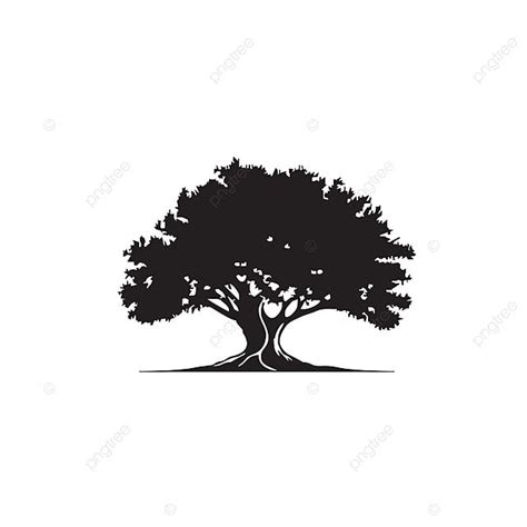 Oak Trees Silhouette PNG Transparent, Tree Oak Logo Design Icon Vector ...