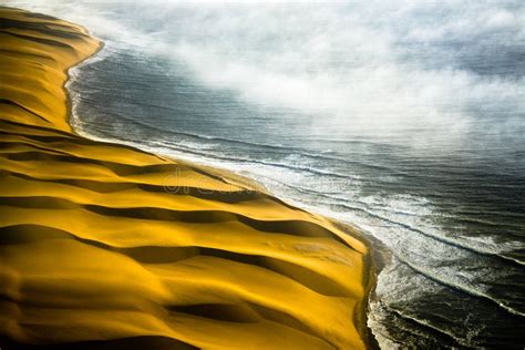 Sand Dunes of Namib Desert from Aircraft on Skeleton Coast in Namibia ...