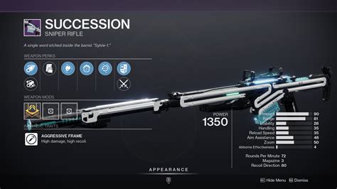 Succession Sniper Rifle Deep Stone Crypt Weapon - Deltia's Gaming