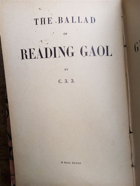 Oscar Wilde - The Ballad of Reading Gaol - 1898 - Catawiki