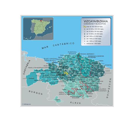 Mapa Municipios Vizcaya | Vector World Maps